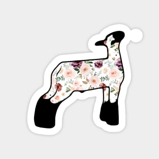 Watercolor Floral Market Wether Lamb Silhouette 1 - NOT FOR RESALE WITHOUT PERMISSION Sticker